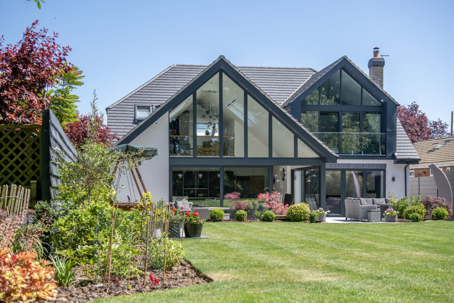 modern home with expansive garden