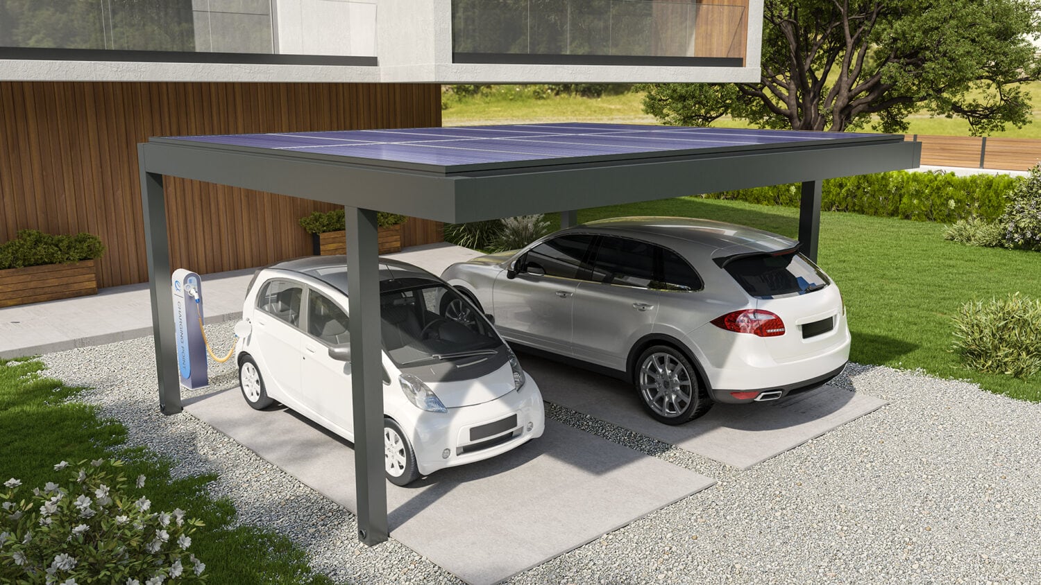 double aluminium carport